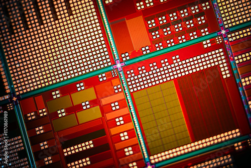 Silicon semiconductor wafer close-up. In electronics, a wafer also called a slice or substrate is a thin slice of semiconductor, a crystalline silicon, used for the fabrication of integrated circuits photo