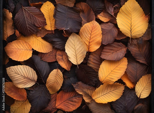 Autumn Leaves Collection Dark Brown Gold Hues photo