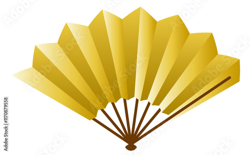 金色の扇子　無地