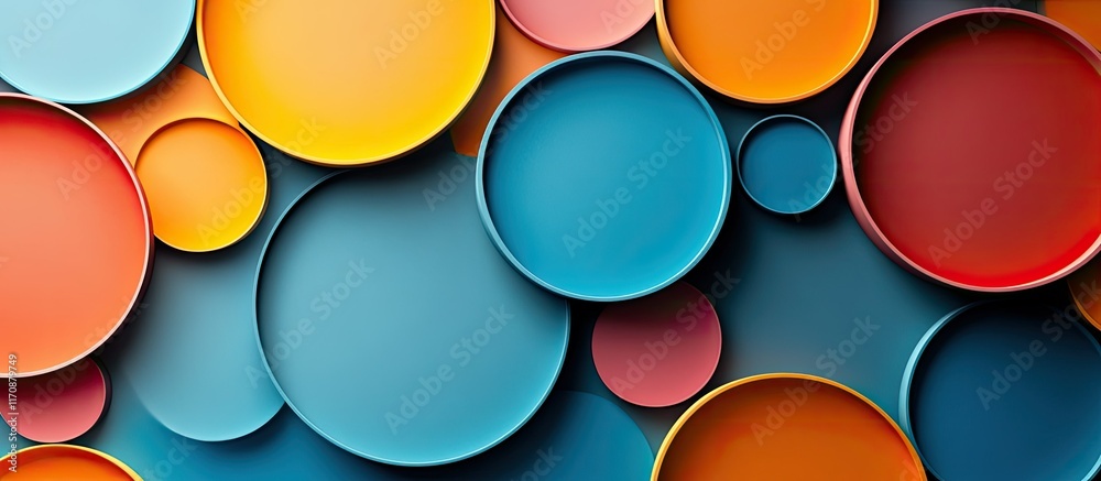 Abstract Colorful Circles: A Vivid Composition of Overlapping Shapes Abstract Colorful Circles: A Vivid Composition of Overlapping Shapes