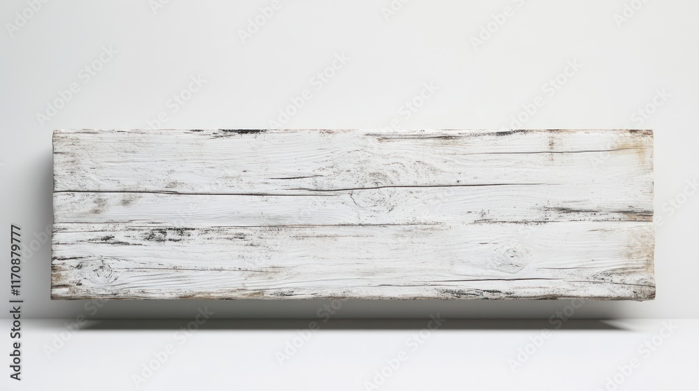 Whitewashed rustic wooden plank against a plain background. Whitewashed rustic wooden plank against a plain background.