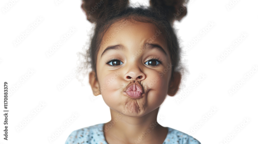 Delightful Image of a Young Girl Making a Goofy Face, Perfect for Children's Themes, Humorous Content, and Youthful Energy Representation.