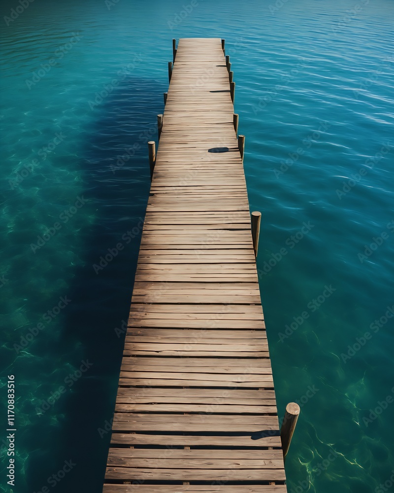 Fototapeta premium Timber pier by the reflective waters