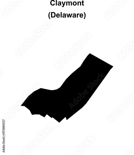 Claymont (Delaware) blank outline map photo