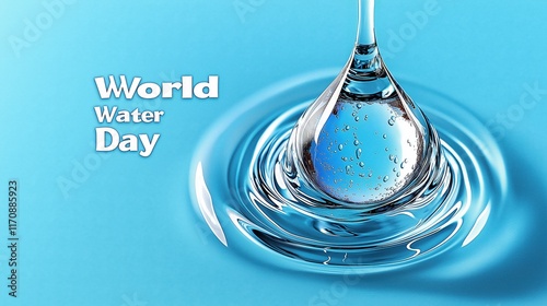 Reflection of Earth captured in a water droplet showcasing the beauty and significance of World Water Day