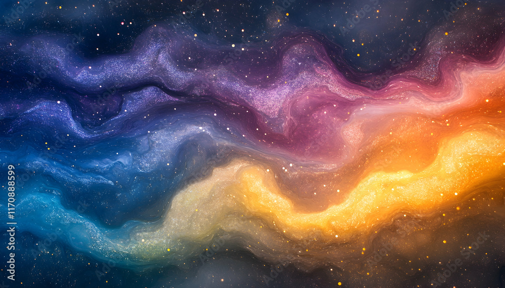 Fototapeta premium Cosmic Nebula Abstract Background Illustration