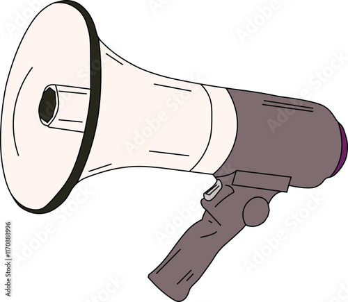 The illustration shows a megaphone, a tool that makes your voice louder. photo