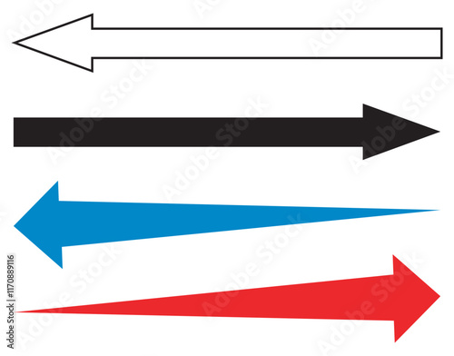 Long arrow icon. flat style Arrow symbol. vector illustration