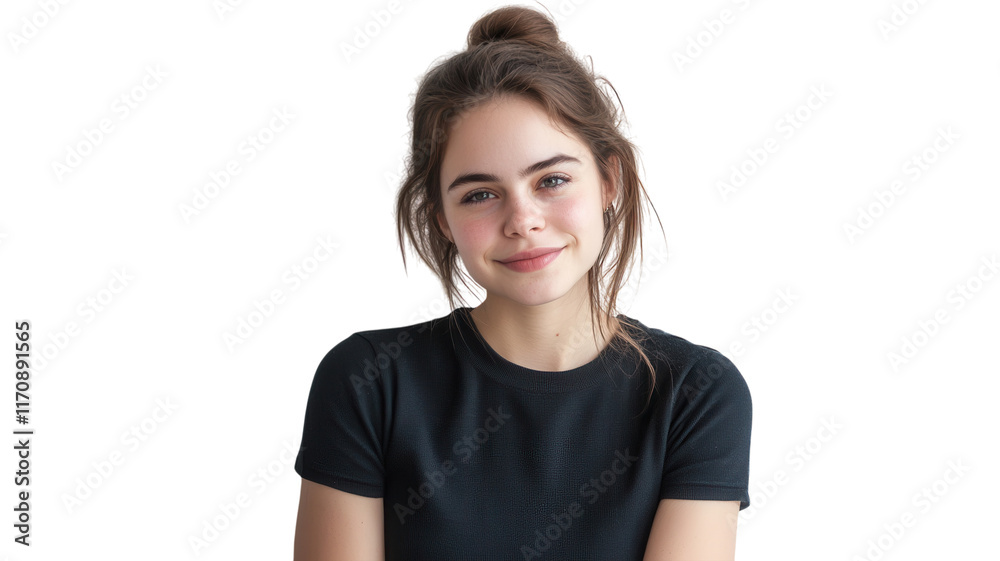 A young woman with a knowing smirk, radiating confidence and charm, perfect for marketing campaigns, social media content, and articles focused on personality and expression.. A young woman with a knowing smirk, radiating confidence and charm, perfect for marketing campaigns, social media content, and articles focused on personality and expression..