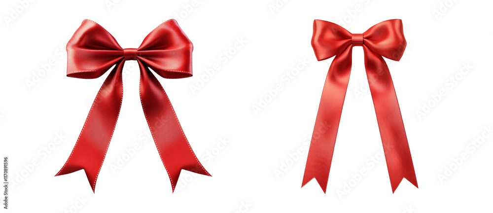 Red Bow on Transparent Background for Decorative Use Red Bow on Transparent Background for Decorative Use