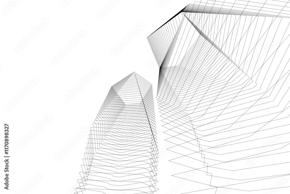 architecture geometric background, abstract lines 3d architecture geometric background, abstract lines 3d