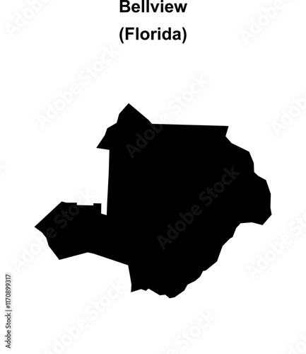 Bellview (Florida) blank outline map