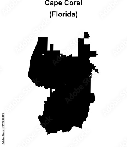 Cape Coral (Florida) blank outline map