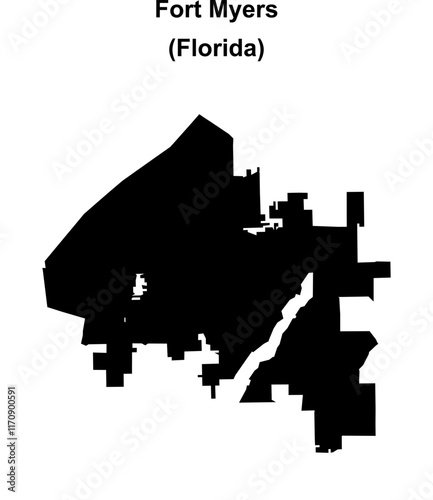 Fort Myers (Florida) blank outline map