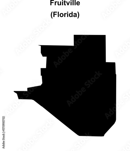 Fruitville (Florida) blank outline map