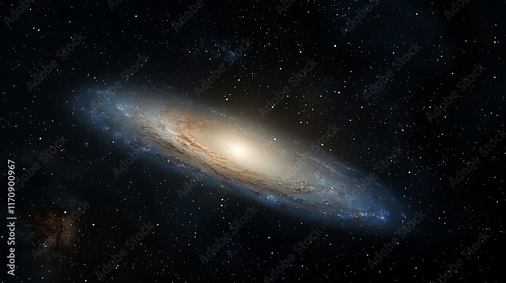 Fototapeta premium A spiral galaxy with a bright star in the center