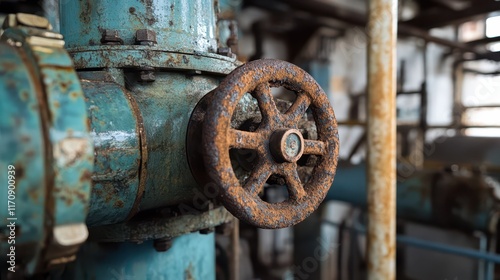A close-up of a vintage mechanical system with rusted gears and worn-out parts, evoking nostalgia for the craftsmanship of industrial machines.