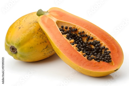 papaya isolated on white background