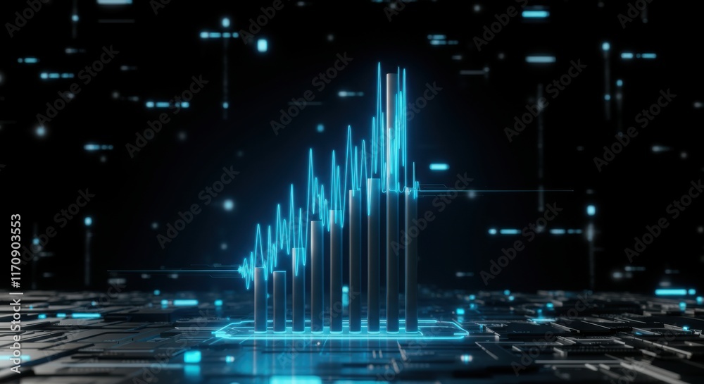 custom made wallpaper toronto digitalDigital graph representing financial growth and data analysis