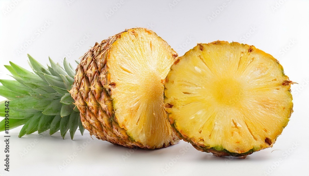 Juicy Pineapple Halves: A Vibrant, Tropical Still Life Juicy Pineapple Halves: A Vibrant, Tropical Still Life