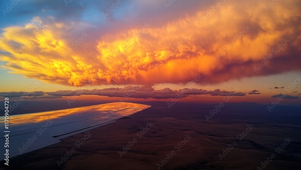 Fototapeta premium A beautiful orange and pink sky with clouds