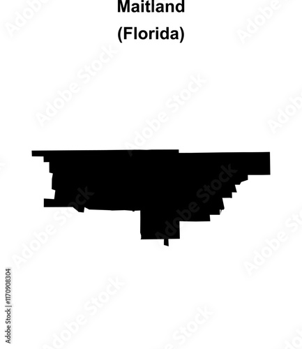 Maitland (Florida) blank outline map photo