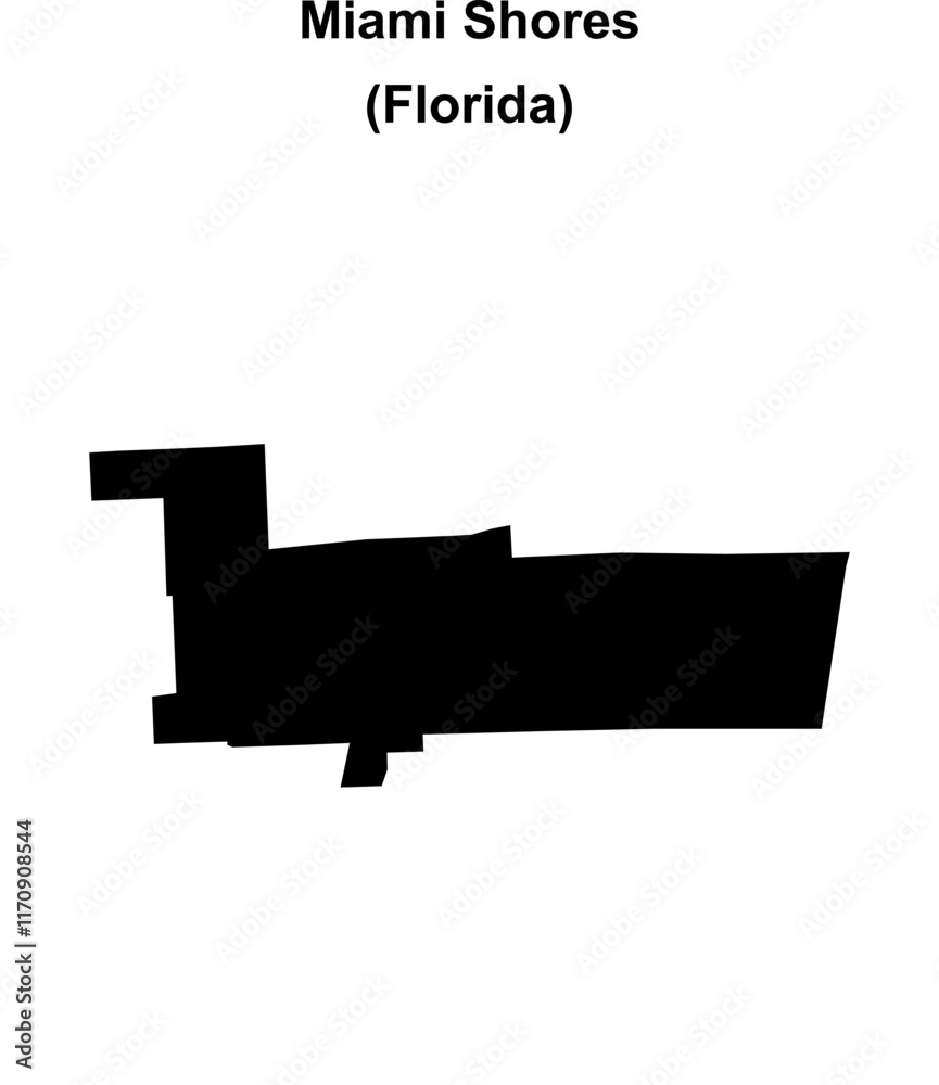Miami Shores (Florida) blank outline map Miami Shores (Florida) blank outline map