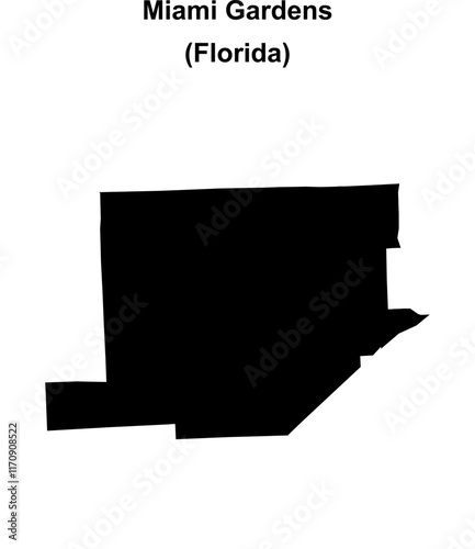 Miami Gardens (Florida) blank outline map