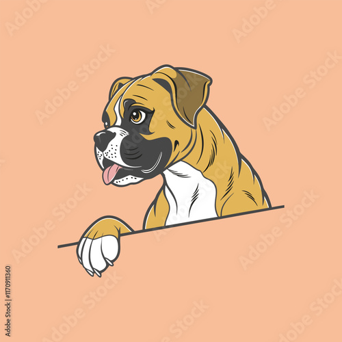 A Boxer dog vector is a simplified, stylized illustration showcasing the breed's muscular build, expressive face, and short coat, often in bold lines and minimal colors like brown, white, and black