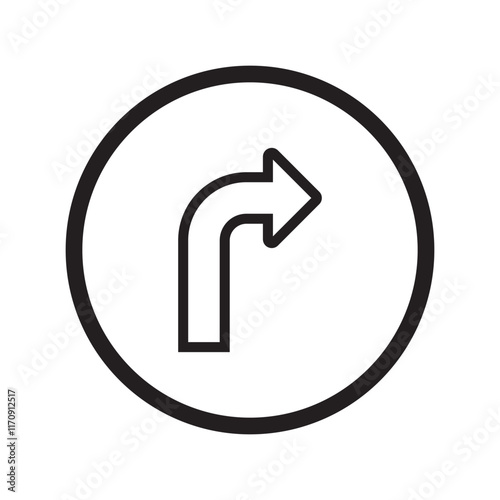 Black go back return arrow icon, simple vector u turn shape pointer flat design pictogram vector elements for app ads web banner button ui ux interface elements isolated on white background