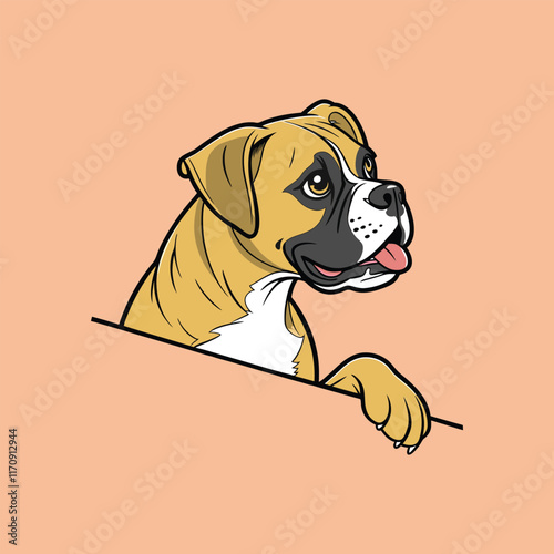 A Boxer dog vector is a simplified, stylized illustration showcasing the breed's muscular build, expressive face, and short coat, often in bold lines and minimal colors like brown, white, and black