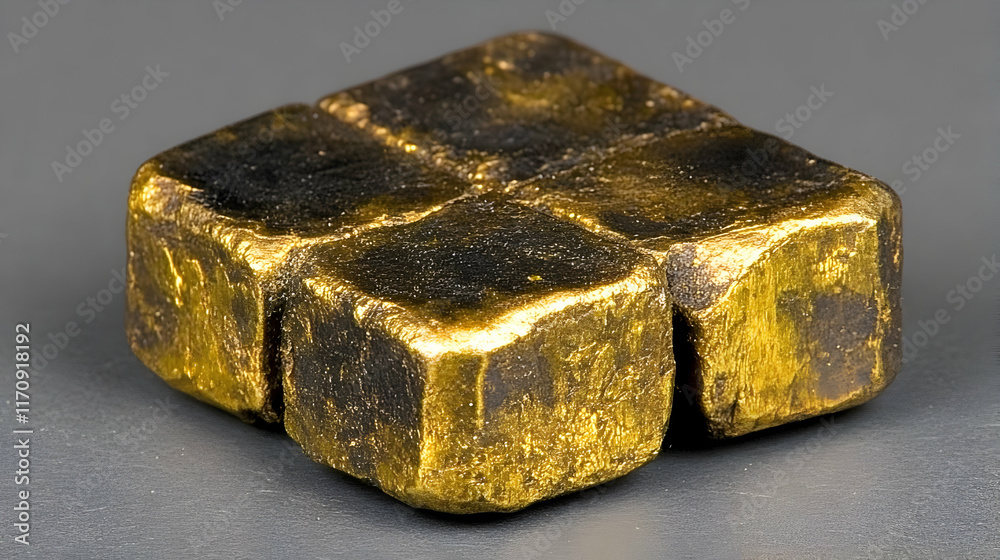 Golden Cube Abstract 3D Render Golden Cube Abstract 3D Render