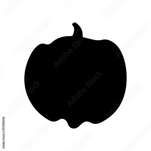 Halloweeen black silhouette vector illustration on white background.
 photo