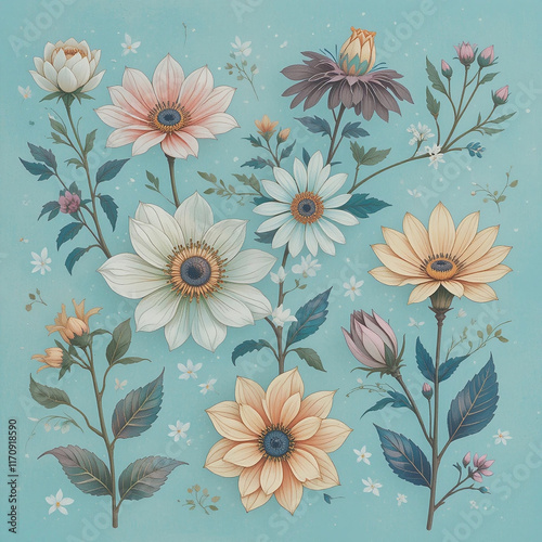 Wallpaper Mural seamless floral pattern Torontodigital.ca