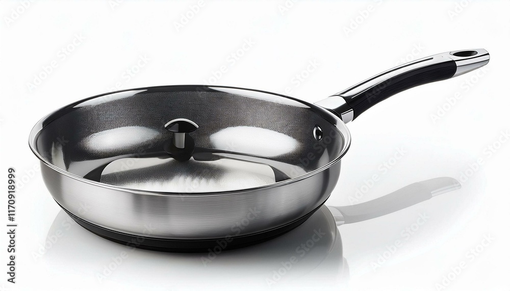 Sleek Stainless Steel Frying Pan with Ergonomic Handle Sleek Stainless Steel Frying Pan with Ergonomic Handle