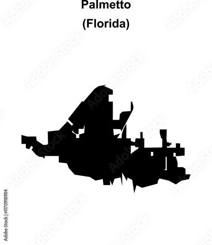 Palmetto (Florida) blank outline map