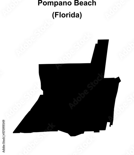 Pompano Beach (Florida) blank outline map