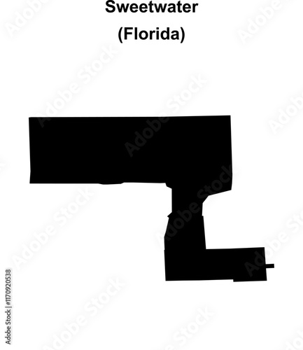 Sweetwater (Florida) blank outline map