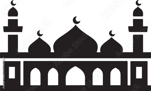 Black Mosque icon silhouette vector on white background