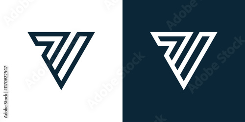The logo icon initials P and V are simple triangles. Icon logo, simple logo, vector logo, illustration.