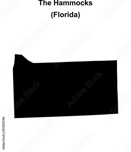 The Hammocks (Florida) blank outline map