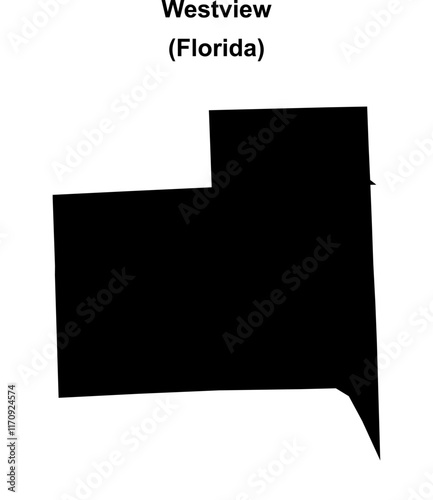 Westview (Florida) blank outline map