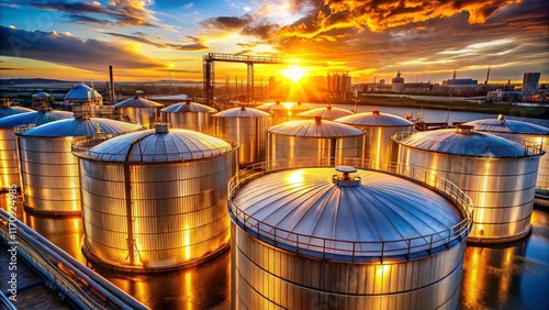 Golden Oil Storage Tanks:  Abundant Harvest, Rich Resources photo