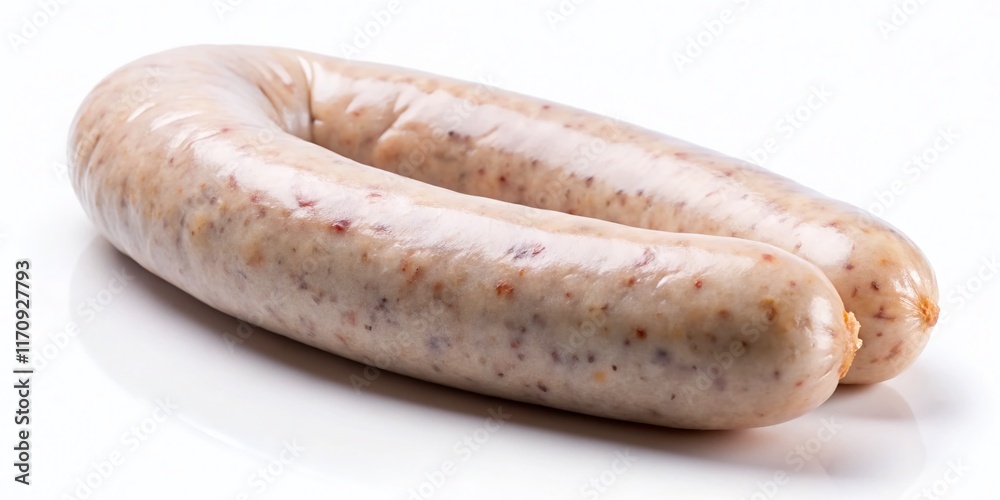 Isolated White Sausage on White Background - High-Resolution Stock Photo Isolated White Sausage on White Background - High-Resolution Stock Photo
