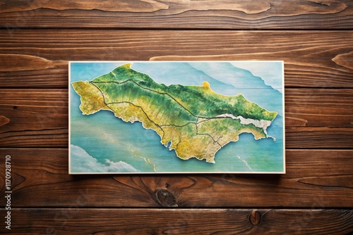 Jamaica Island Map, Detailed Geographic Outline, Tourist Travel Guide
