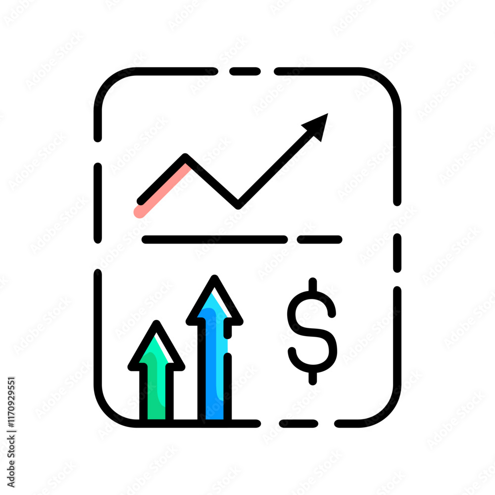 Line icon graph. data, bars and economic growth elements for business infographics. visualization of data statistics and analytics. isolated on white background. vector illustration Line icon graph. data, bars and economic growth elements for business infographics. visualization of data statistics and analytics. isolated on white background. vector illustration