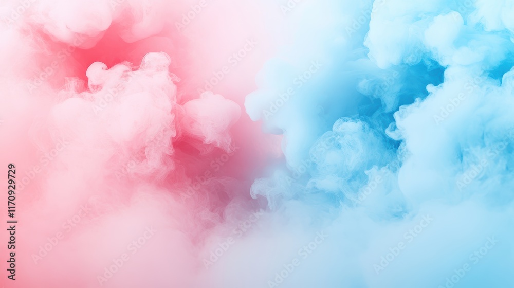 Fototapeta premium Pink & Blue Ink Abstract Background - Pastel Colors