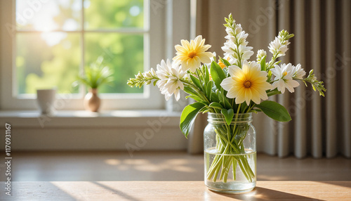 Wallpaper Mural Spring flower centerpiece in glass vase, elegant home decor Torontodigital.ca