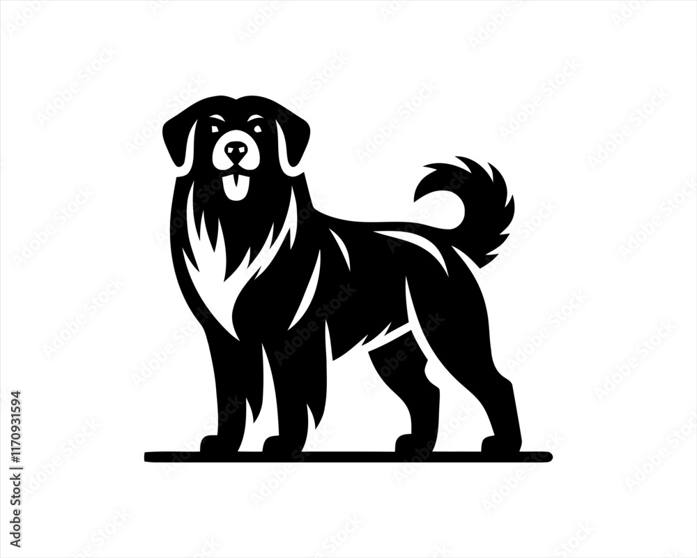 Obraz premium black and white dog