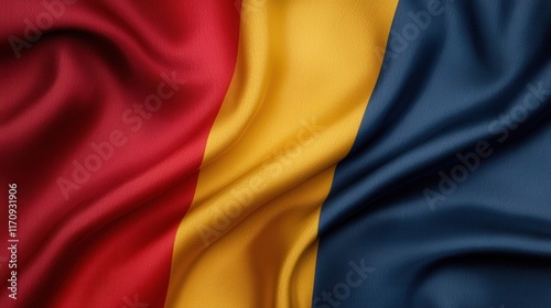 Fotografie the flag of romania is waving in the wind